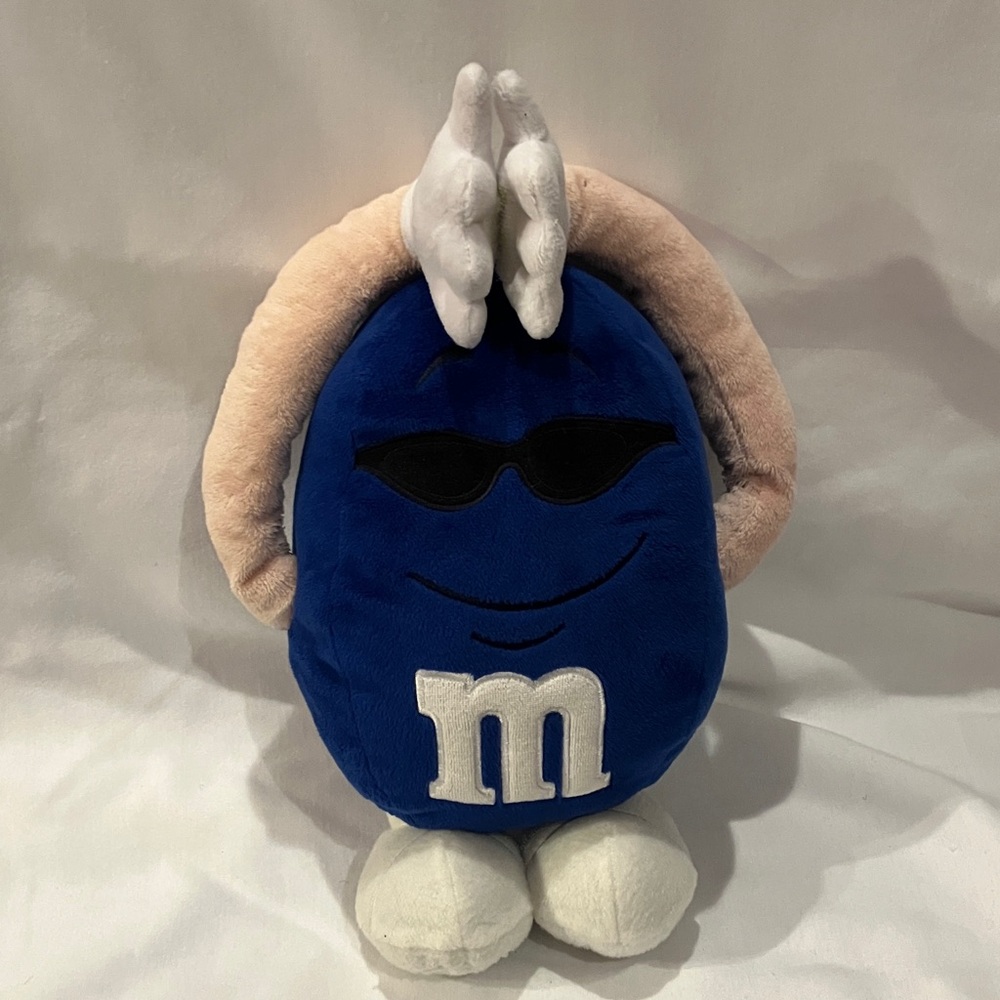 M&M'S Blue Stuffed Toy with White and Cream Accents